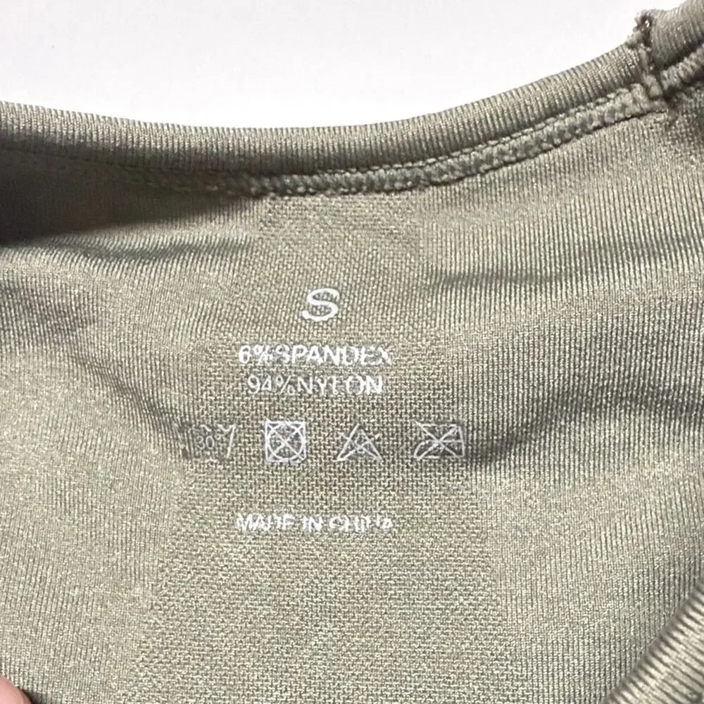 NVGTN Vortex Seamless Open Back Olive Green Top Small - Picture 4 of 5